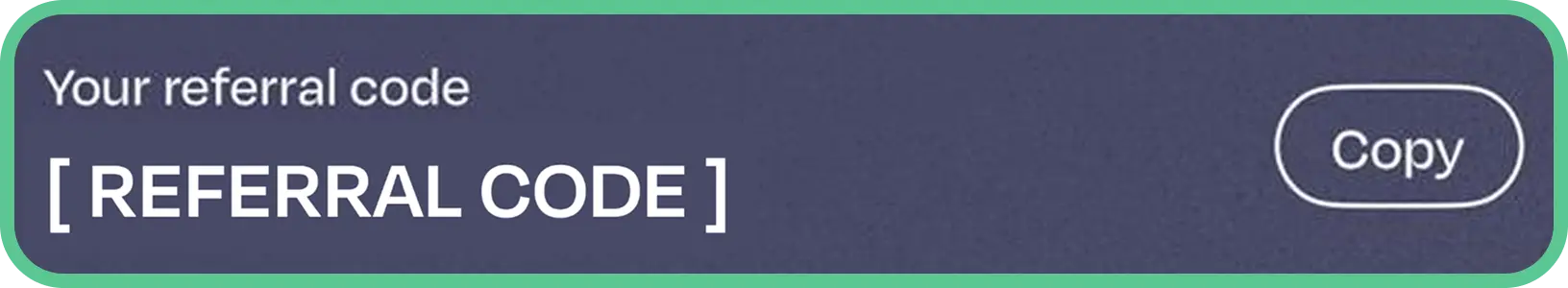 Referral code input field
