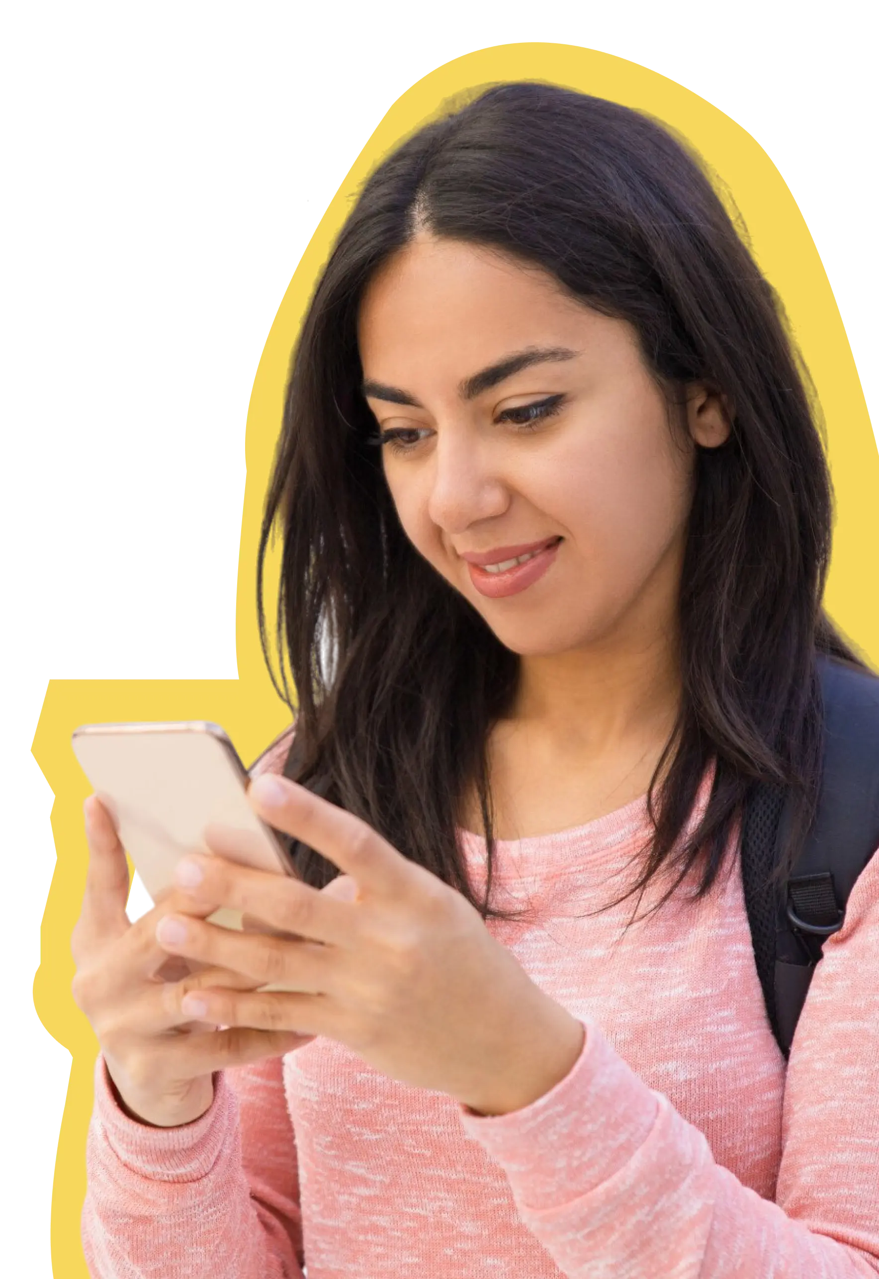 woman checking phone