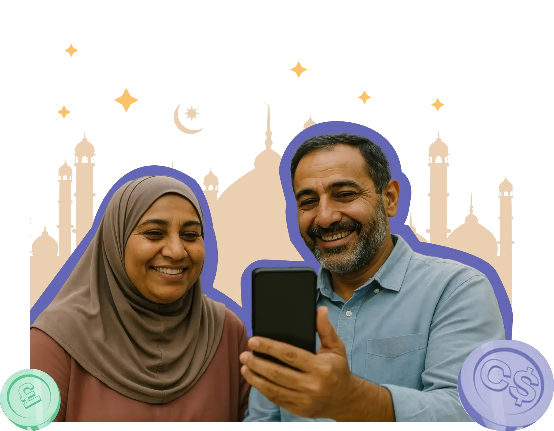 A male and a female taking a selfie
