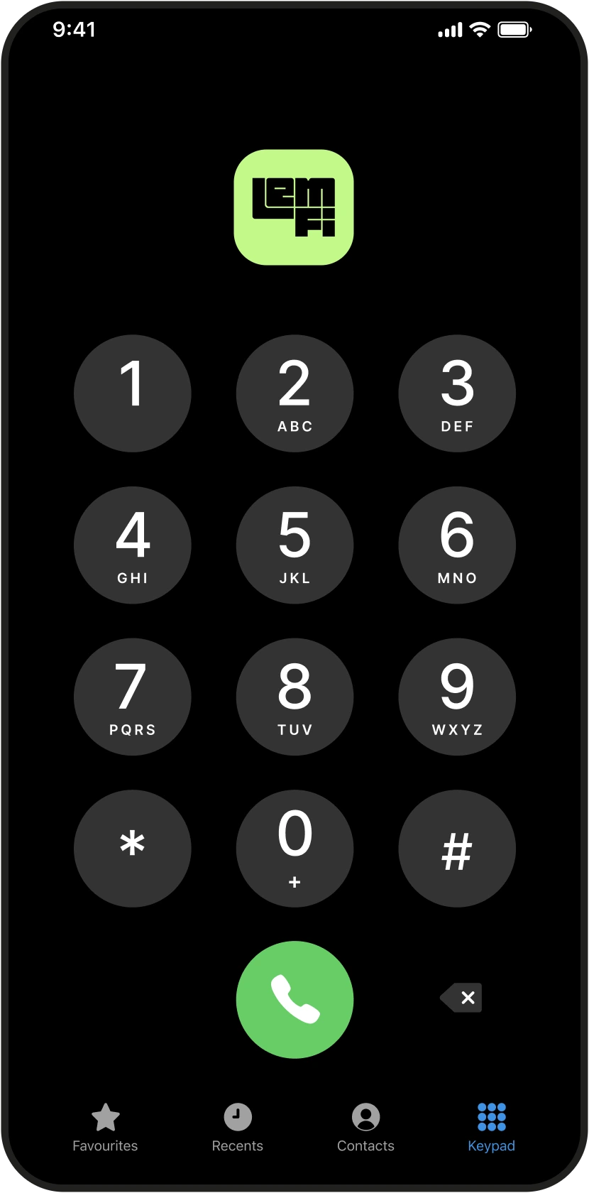Um teclado telefônico discando o número do suporte da LemFi
