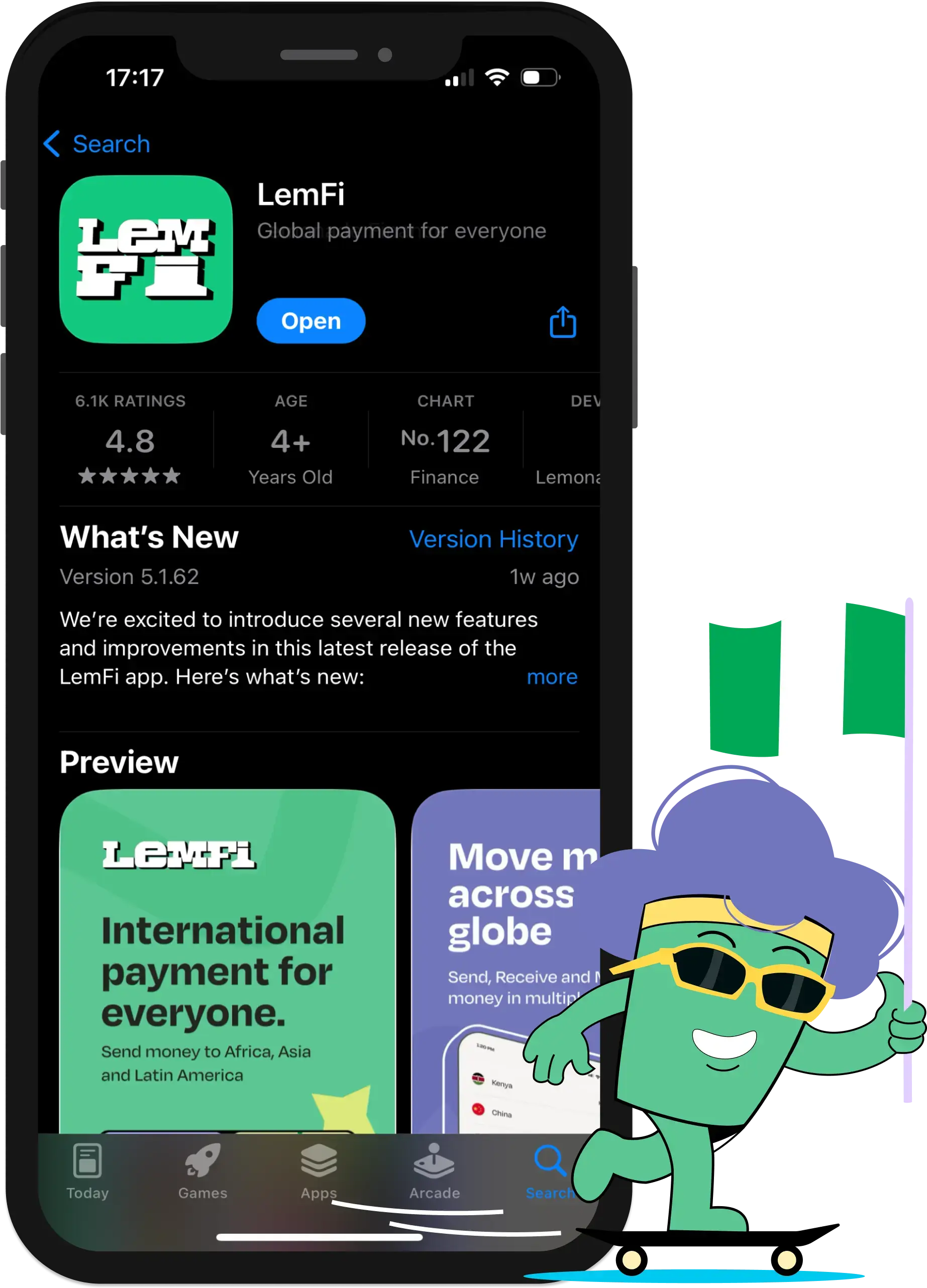 charles holding a nigeria flag